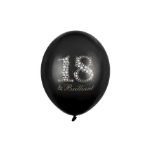 6 Motivballons - Ø 30cm - 18 & Brilliant Pastel Black
