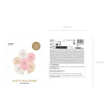 6 Motivballons - Ø 30 cm - Happy Birthday - Rosa Mix