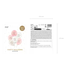 6 Motivballons - Ø 30 cm - Welcome Baby - Rosa Mix