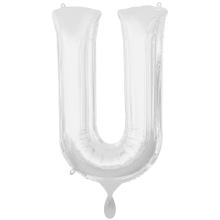 1 Balloon XXL - Buchstabe U - Silber