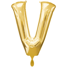 1 Balloon XXL - Buchstabe V - Gold