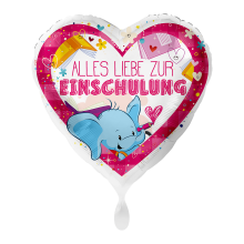 1 Ballon - Alles Liebe zur Einschulung Pink