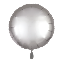 1 Balloon - Rund - Satin - Silber