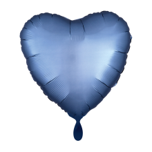 1 Ballon - Herz - Satin - Stahlblau