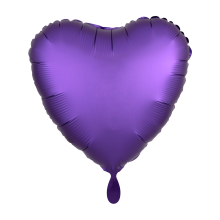 1 Balloon - Herz - Satin - Lila