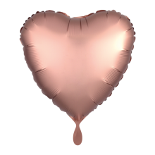 1 Balloon - Herz - Silk Lustre - Rosegold