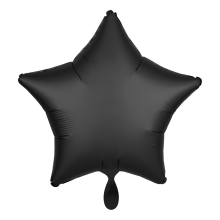 1 Balloon - Stern - Satin - Schwarz