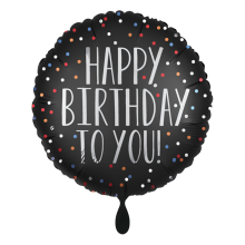 1 Ballon - Happy Birthday to You Satin Dots
