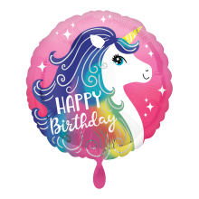 1 Ballon - Pink Unicorn Happy Birthday