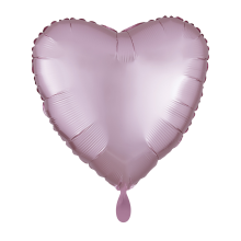 1 Ballon - Herz - Satin - Pastel Rosa