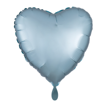 1 Balloon - Herz - Satin - Pastel Blau