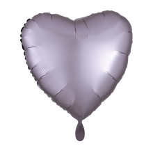1 Ballon - Herz - Satin - Beigegrau