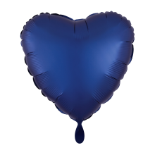 1 Balloon - Herz - Satin - Blau
