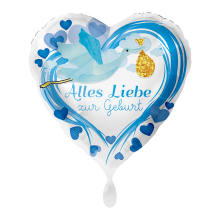 1 Ballon - Alles Liebe zur Geburt Blau