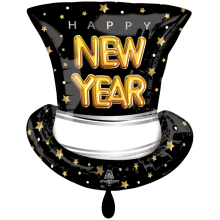 1 Balloon XXL - HNY Pop Clink Cheers Top Hat