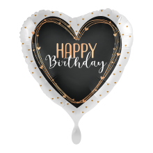 1 Ballon - Happy Birthday Elegant Hearts