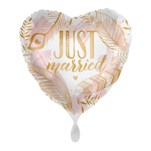1 Ballon - Just Married Boho Feathers