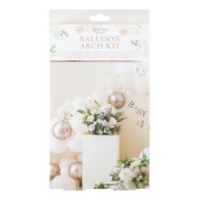 1 Balloon Arch - Peach, White and Rose Gold confetti balloons