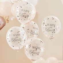 5 Balloons - Baby in Bloom - Flower Confetti