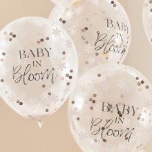 5 Balloons - Baby in Bloom - Flower Confetti