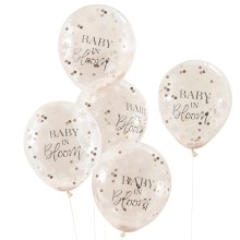 5 Balloons - Baby in Bloom - Flower Confetti