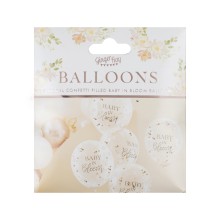 5 Balloons - Baby in Bloom - Flower Confetti