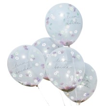 5 Balloons - Flower Confetti Filled - Team Bride