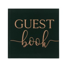 1 Green Velvet Bronze Foiled Guest Book