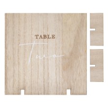 12 Table Number - Wood & White print Table Numbers