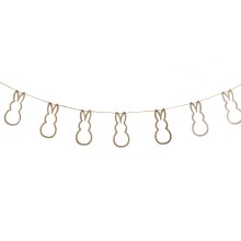 Bunting - Bunny Silhouette - Wooden