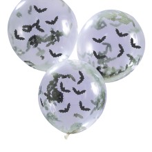 5 Balloons - Confetti Balloons- Bats