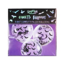 5 Balloons - Confetti Balloons- Bats