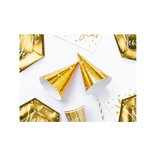 6 Partyhüte - Stars Gold