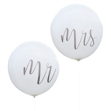 2 Balloons - 36" - Mr and Mrs