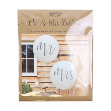 2 Balloons - 36" - Mr and Mrs