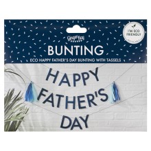 Bunting - Happy Father`s Day - Eco - With Tissue Tassels