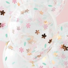 5 Balloons - Confetti Balloons - Floral