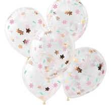 5 Balloons - Confetti Balloons - Floral