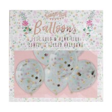 5 Balloons - Confetti Balloons - Floral