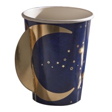 8 Paper Cup - Pop Out Moon - Navy and Gold