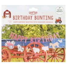 Balloon Bunting - Triple Layer Happy Birthday Farm Bunting with Balloons