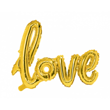 1 Ballon - Schriftzug - Love - Gold