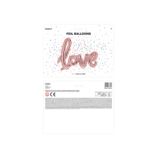 1 Ballon - Schriftzug - Love - Rosegold