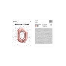 1 Ballon XXL - Zahl 0 - Rosegold