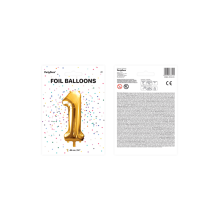 1 Ballon XXL - Zahl 1 - Gold