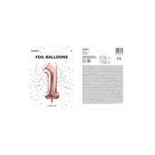 1 Ballon XXL - Zahl 1 - Rosegold