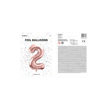 1 Ballon XXL - Zahl 2 - Rosegold