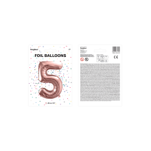 1 Ballon XXL - Zahl 5 - Rosegold