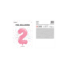 1 Ballon XXL - Zahl 2 - Rosa