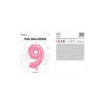 1 Ballon XXL - Zahl 9 - Rosa